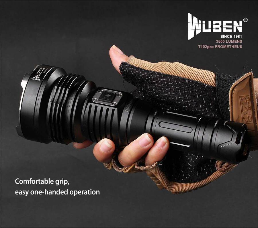 WUBEN T102 Pro 3500 Lumen 500m Throw Rechargeable Tactical Flashlight