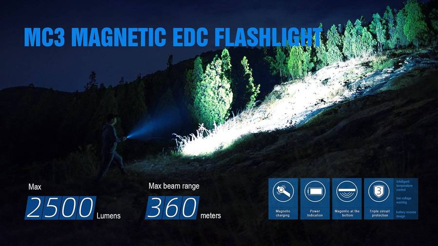 TrustFire MC3 2500 Lumens Tactical Flashlight with 360m Throw