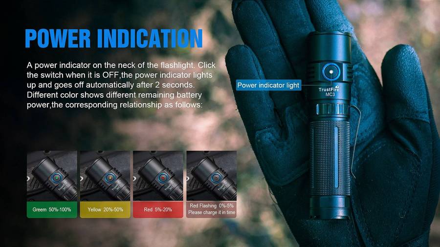TrustFire MC3 2500 Lumens Tactical Flashlight with 360m Throw