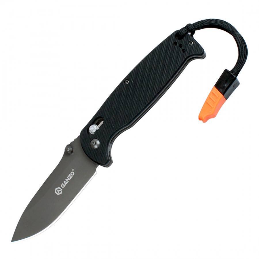 Ganzo G7413-WS 440C Folding Knife G10 Handle 205mm EDC Tool with Whistle