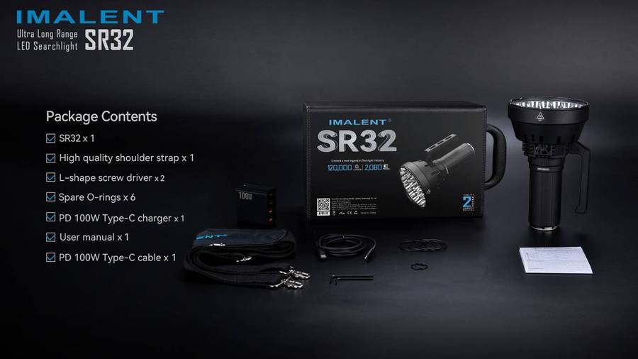 Imalent SR32 120000LM 2080m Throw Rechargeable Tactical Flashlight