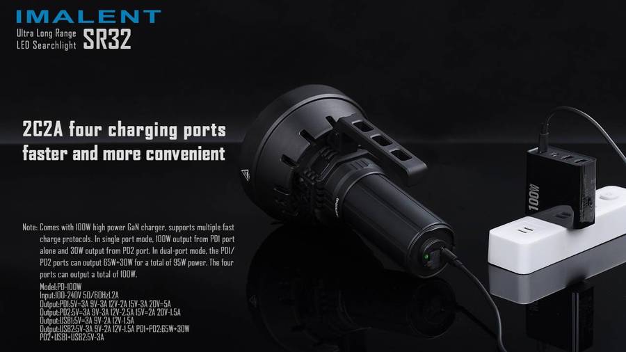 Imalent SR32 120000LM 2080m Throw Rechargeable Tactical Flashlight