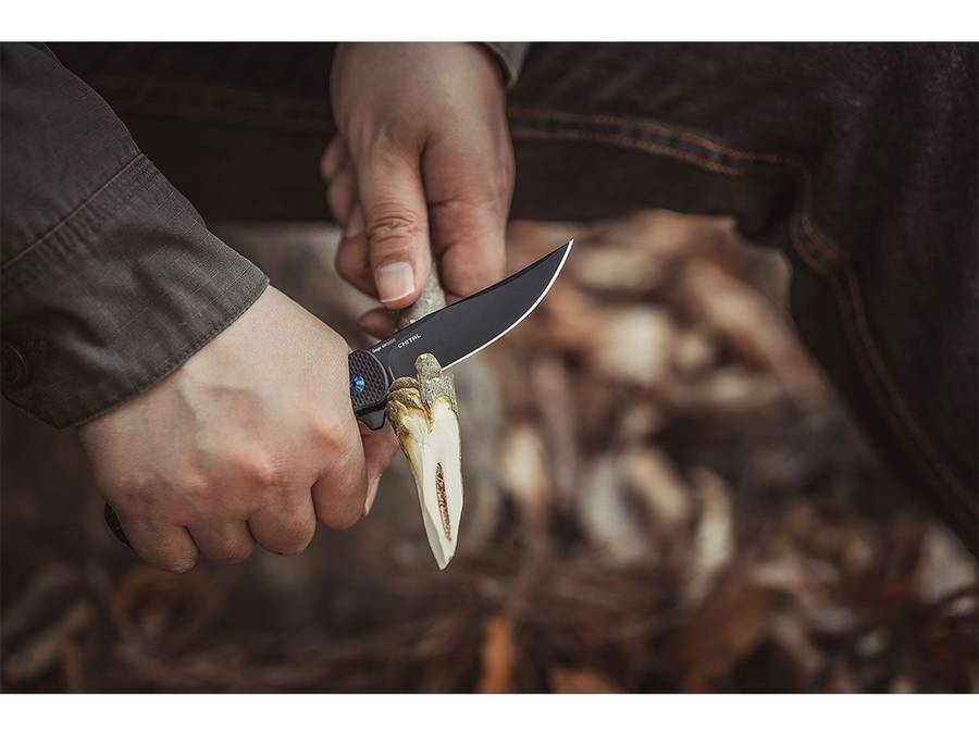Olight Chital Folding Knife G10 Handle D2 Blade Black Oknife