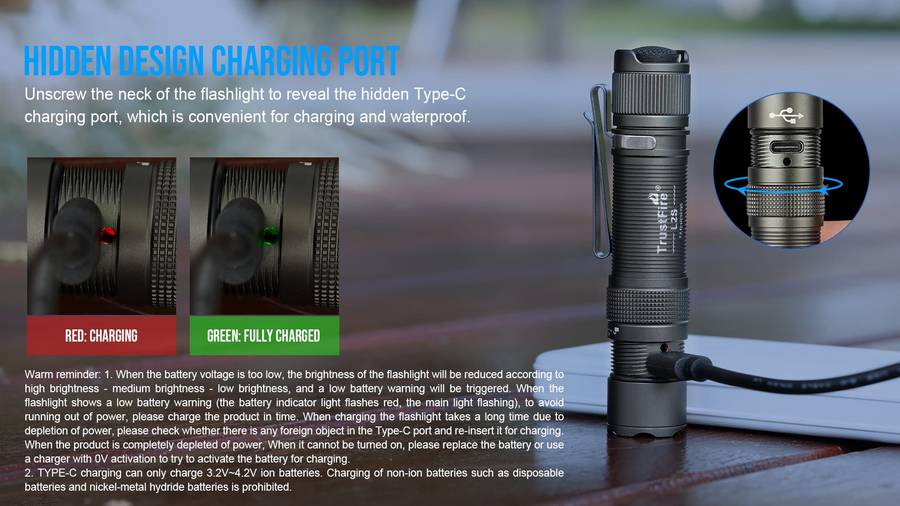 TrustFire L2S 1050 Lumens Tactical Flashlight with 175m Throw