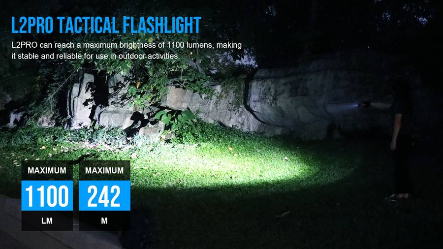 TrustFire L2PRO 1100 Lumens Tactical Flashlight with 242m Throw