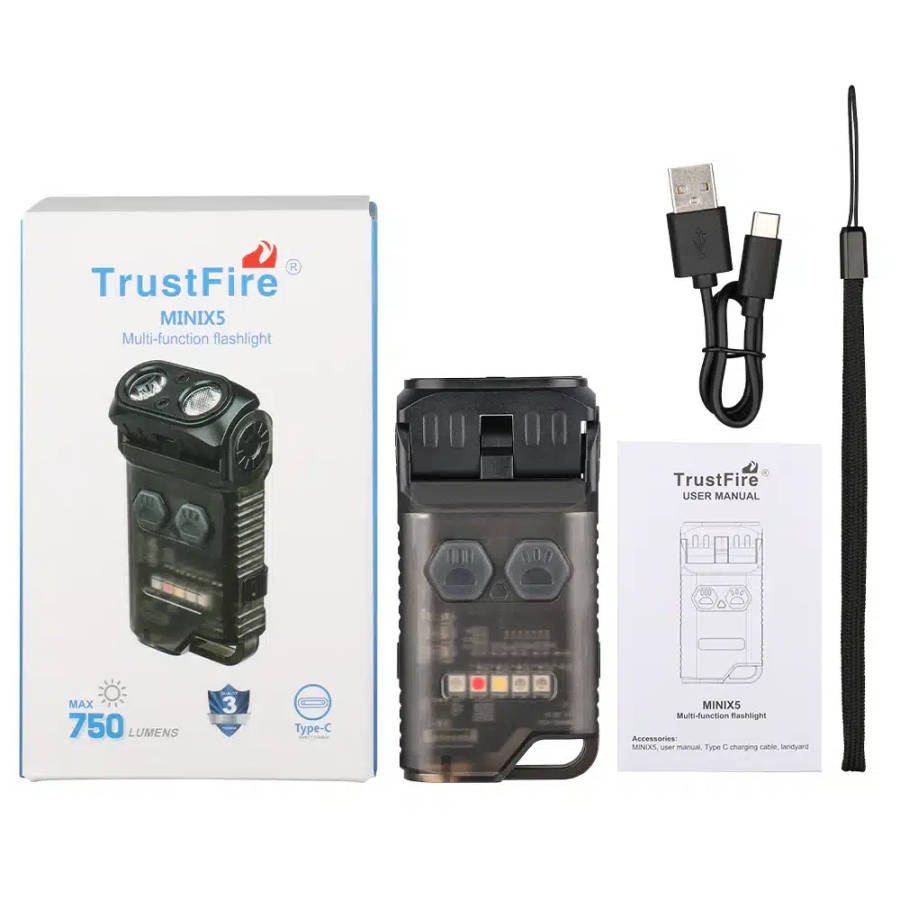 TrustFire MiniX5 Multifunctional EDC Flashlight  750 Lumens, 95m Throw
