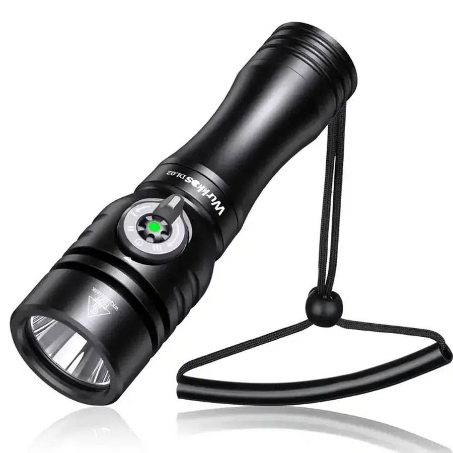 Wurkkos DL02 3000 Lumen 480m Throw Rechargeable Diving Flashlight with 21700 Battery