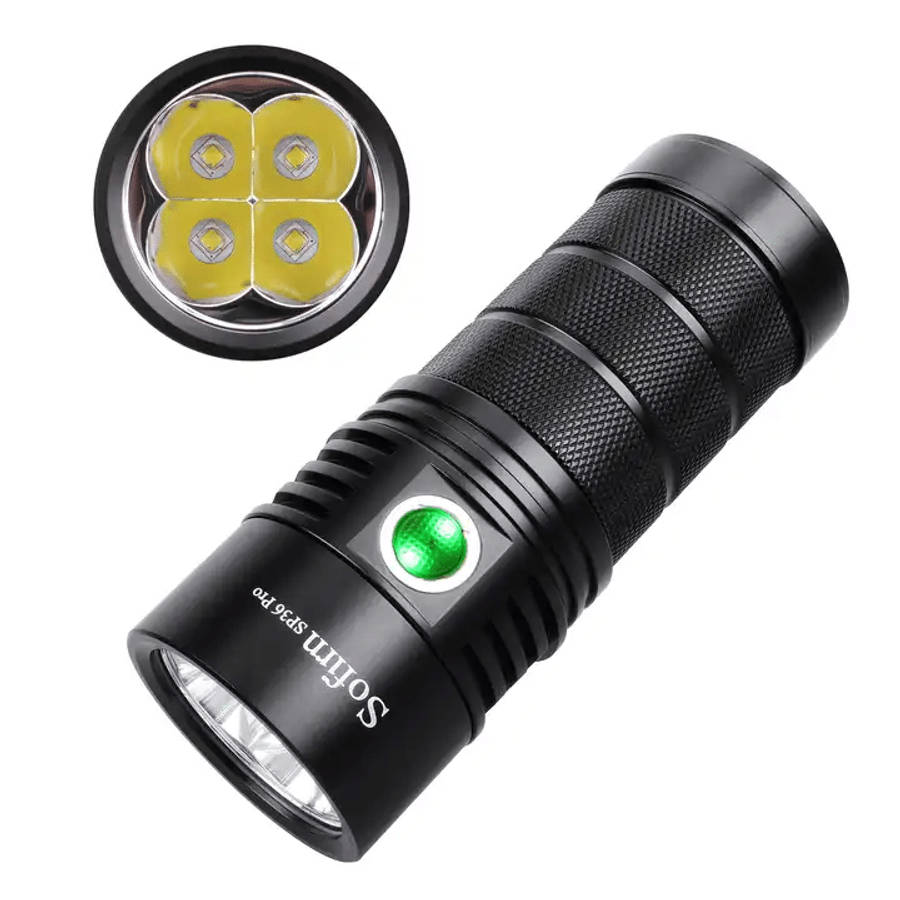 Sofirn SP36 Pro 8000 Lumen 450m Throw Rechargeable Flashlight with 3x 18650 Batteries