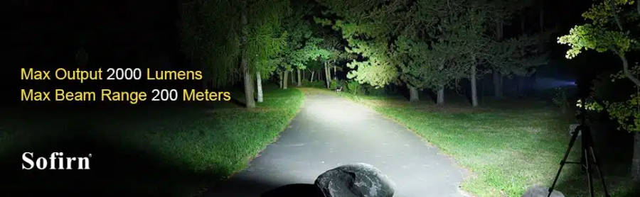 Sofirn SC31 Pro 2000 Lumen 255m Throw Rechargeable Flashlight with 18650 Battery