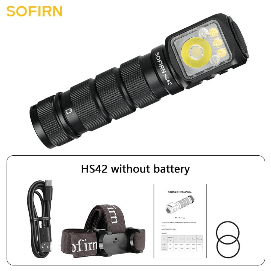 Sofirn HS42 2100 Lumen 176m Throw Rechargeable Headlamp with 18650 Battery