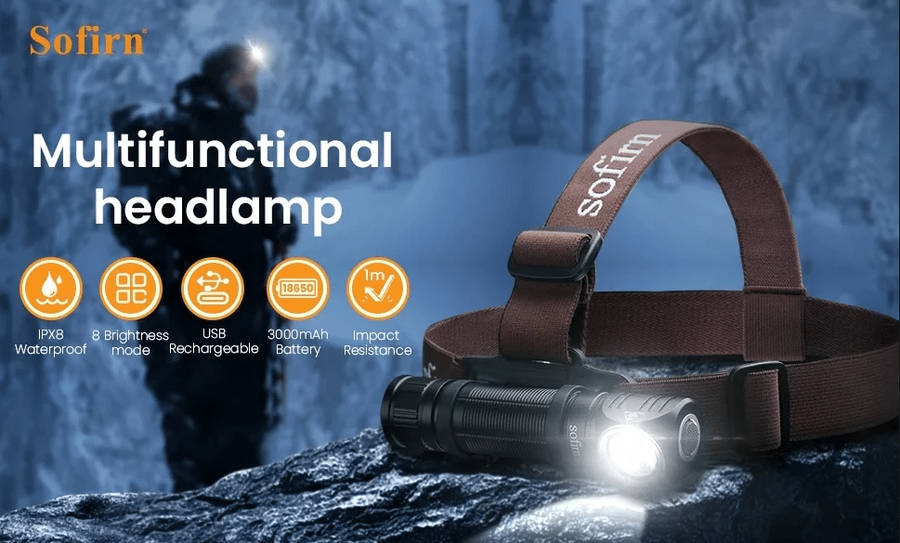 Sofirn HS40 2000 Lumen 175m Throw Rechargeable Headlamp with 18650 Battery
