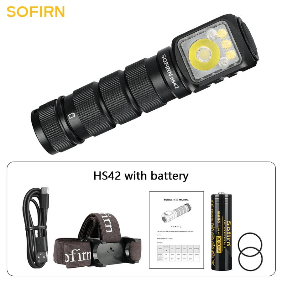 Sofirn HS42 2100 Lumen 176m Throw Rechargeable Headlamp with 18650 Battery