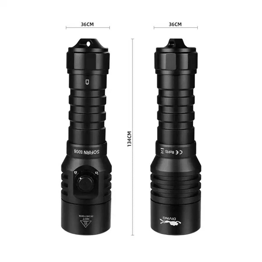 Sofirn SD06 3200 Lumen 472m Throw Rechargeable Diving Flashlight with 21700 Battery