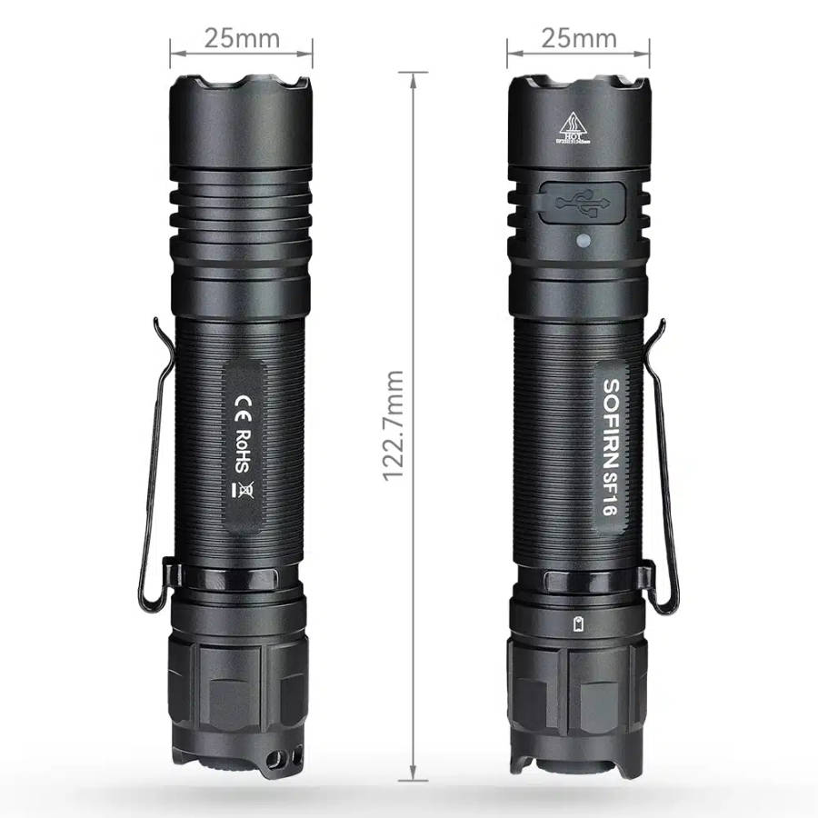 Sofirn SF16UV 365nm UV 10m Throw Rechargeable Flashlight with 18650 Battery
