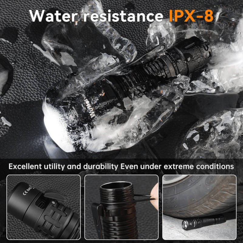Wurkkos TD02 2000 Lumen 254m Throw Rechargeable Tactical Flashlight
