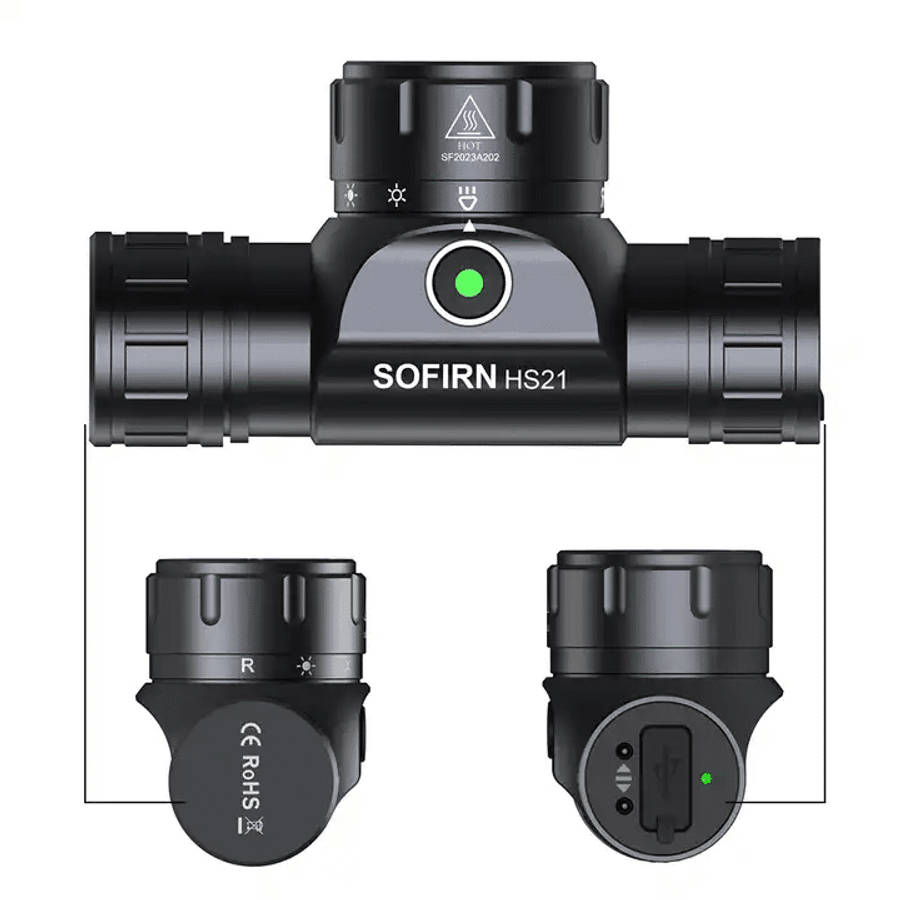 Sofirn HS21 2200 Lumen 230m Throw Rechargeable Headlamp with 18650 Battery