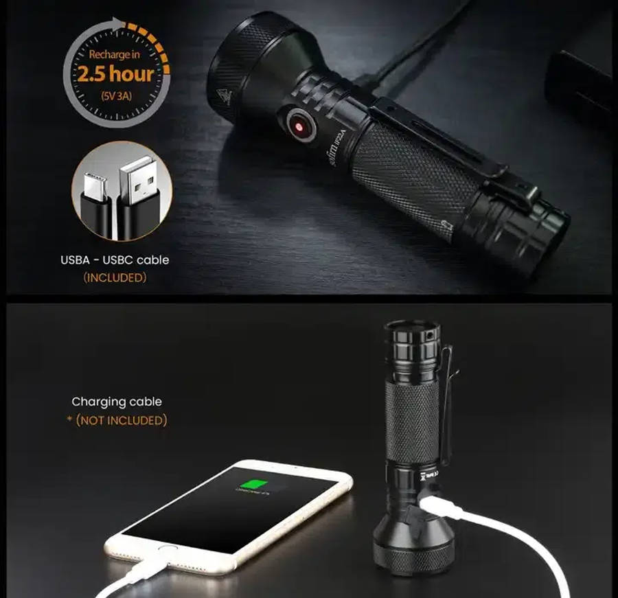 Sofirn IF22A 2100 Lumen 697m Throw Rechargeable Flashlight with 21700 Battery