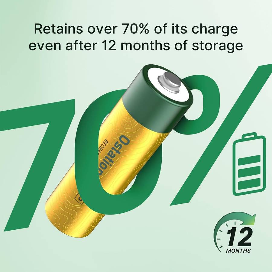 Olight B Pro AA Rechargeable Batteries 8-Pack 2100mAh NiMH