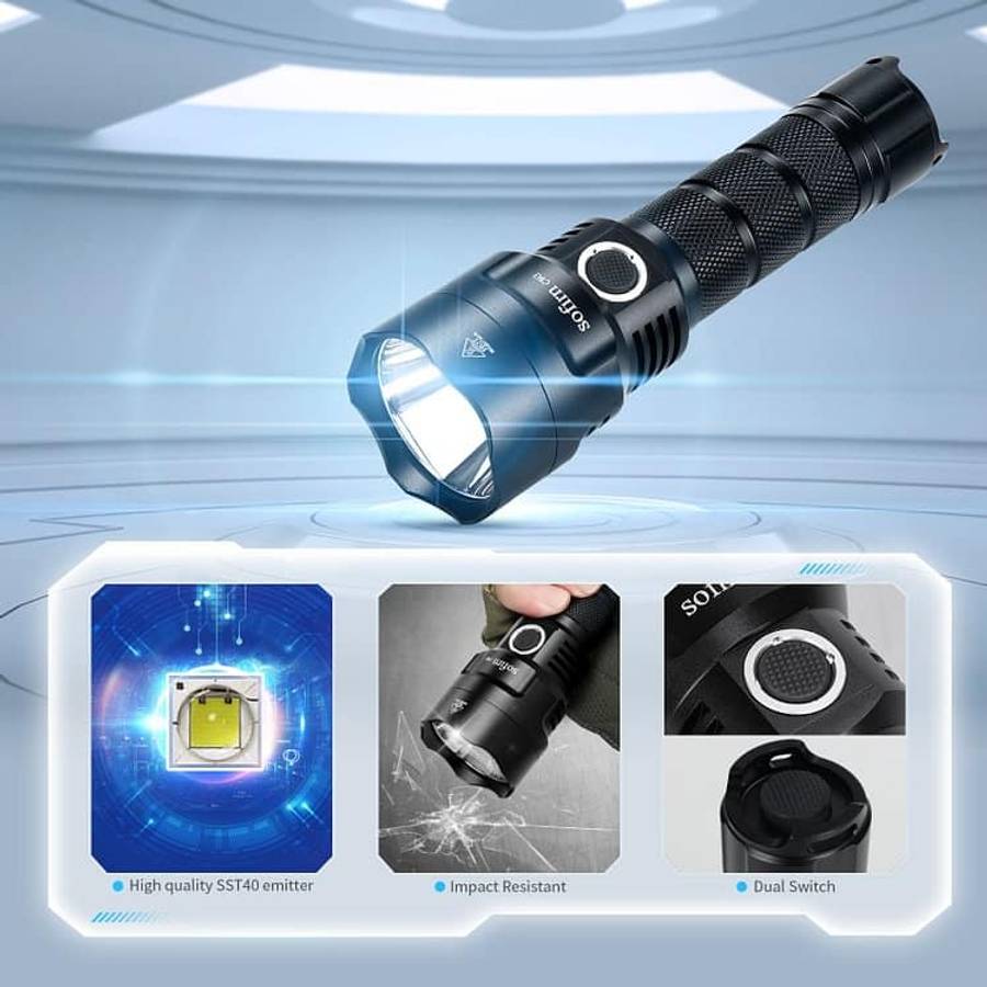 Sofirn C8G 2000 Lumen 565m Throw Rechargeable Flashlight with 21700 Battery