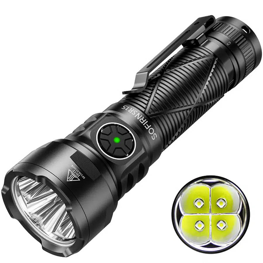 Sofirn SR15 4500 Lumen 510m Throw Rechargeable Flashlight with 21700 Battery