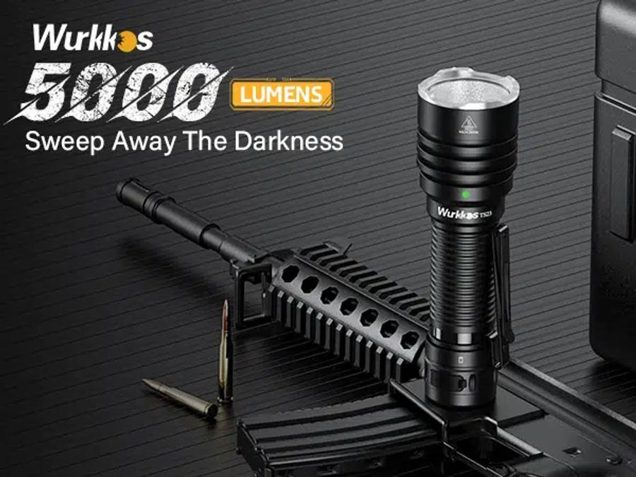 Wurkkos TS23 5000 Lumen 482m Throw Rechargeable Tactical Flashlight with 21700 Battery