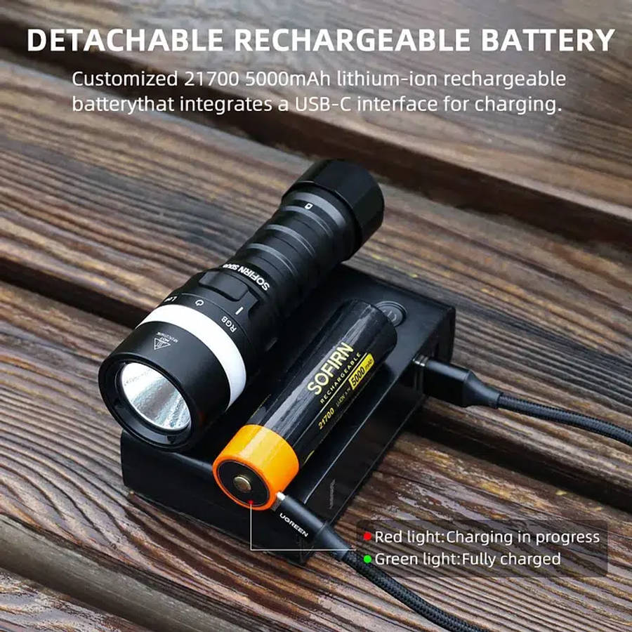 Sofirn SD08 3200 Lumen 385m Throw Rechargeable Diving Flashlight with 21700 Battery