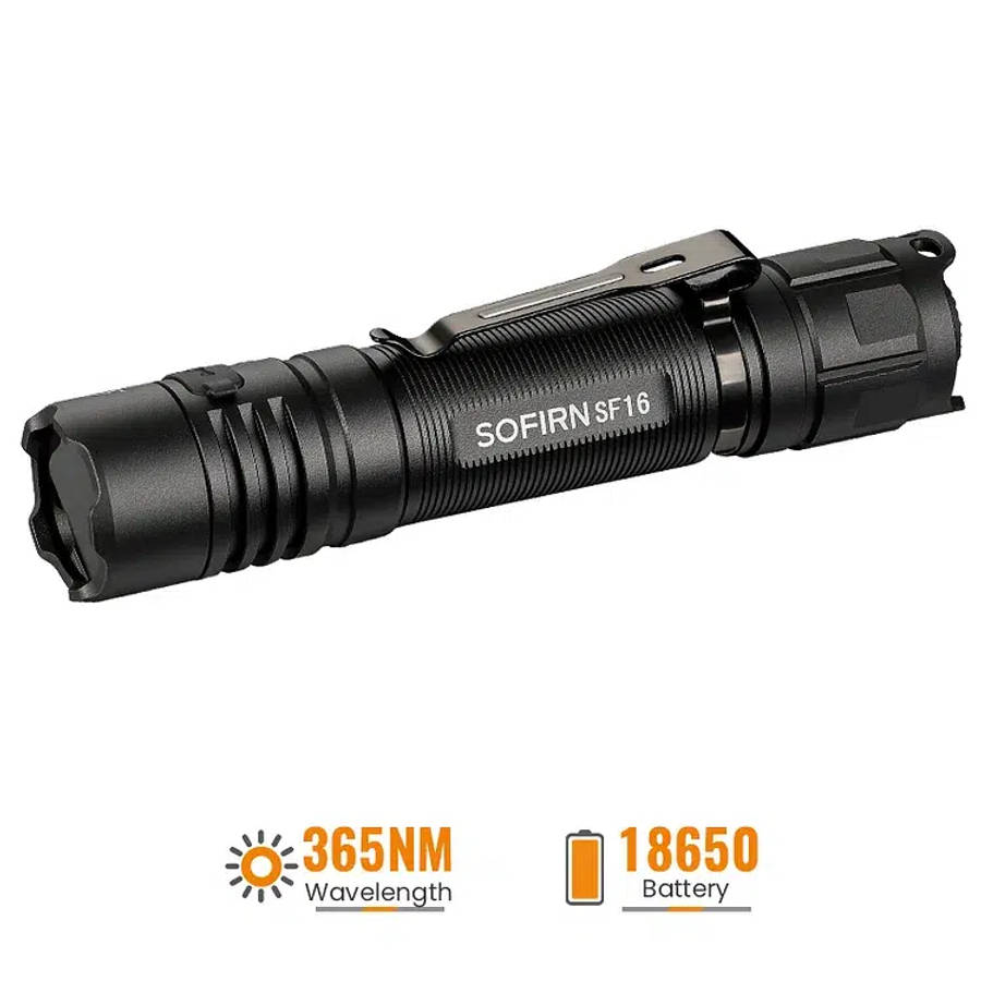 Sofirn SF16UV 365nm UV 10m Throw Rechargeable Flashlight with 18650 Battery