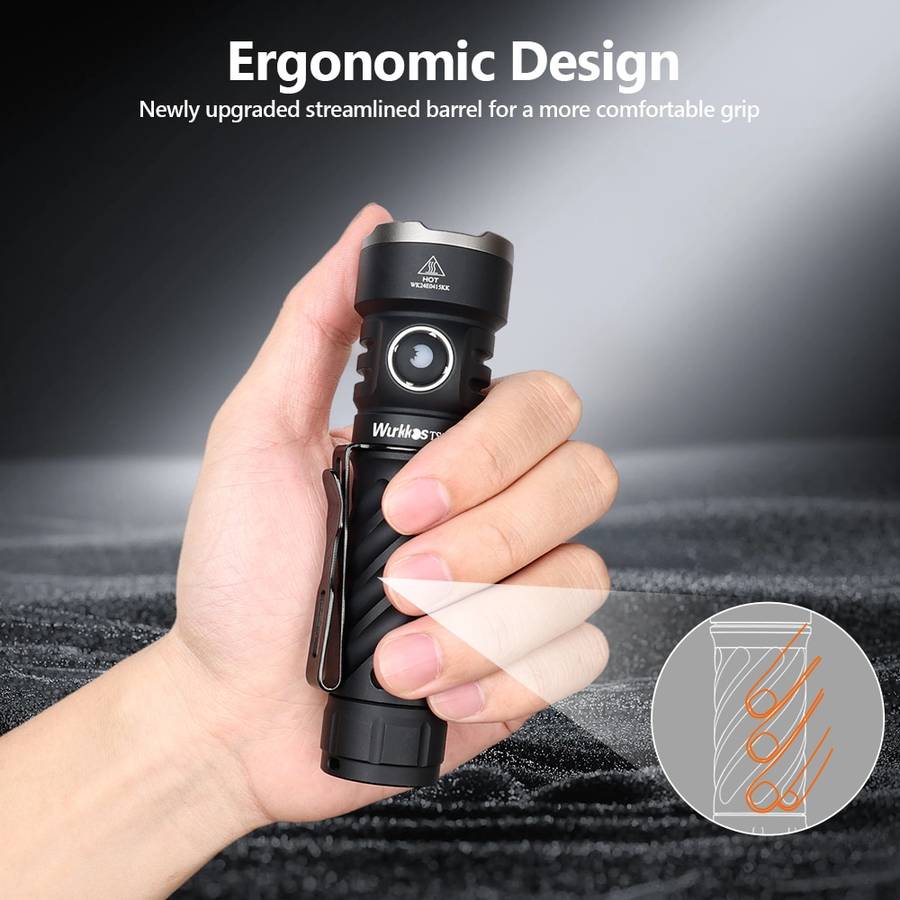 Wurkkos TS26S 3100 Lumen 191m Throw Rechargeable Flashlight with 21700 Battery