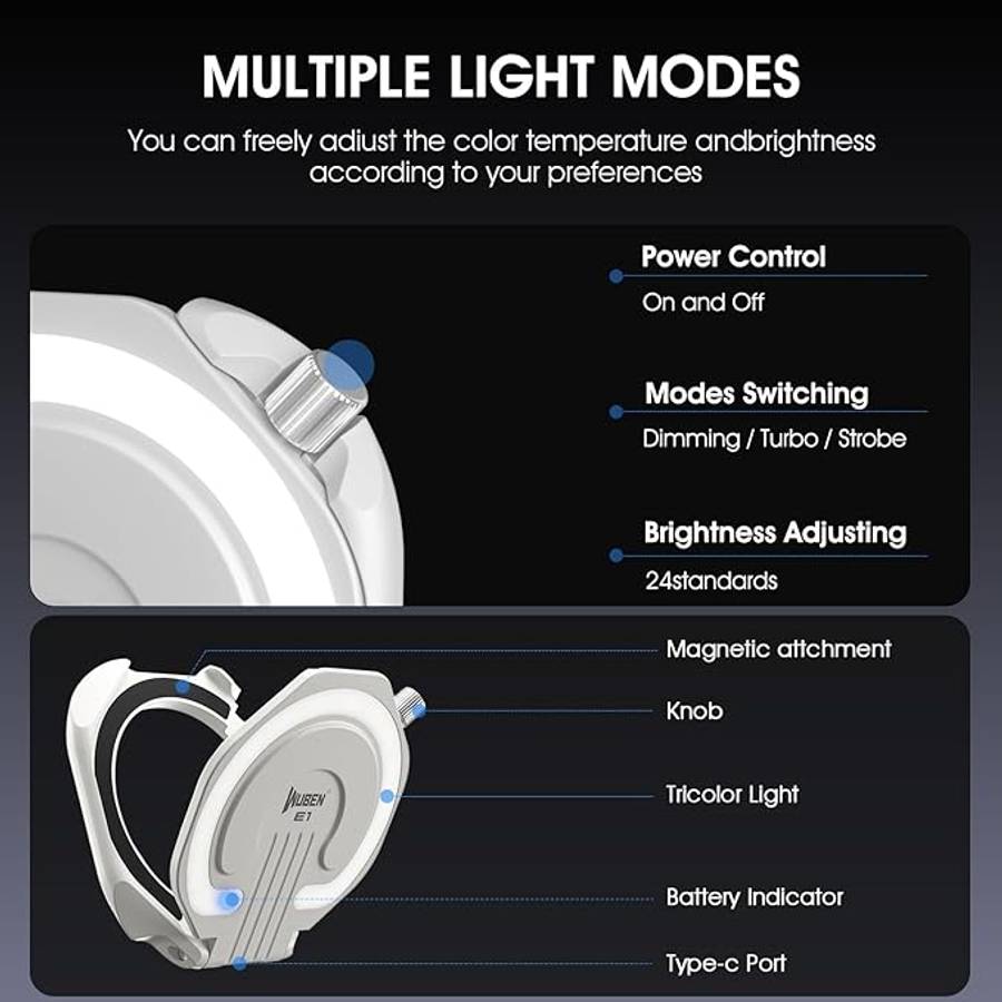 Wuben E1 300 Lumen 85m Throw Rechargeable LED EDC Selfie Flashlight
