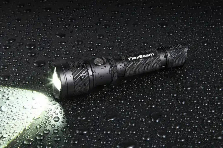 Powertac FlexBeam 1200 Lumen 700m Throw Adjustable Beam Rechargeable Flashlight