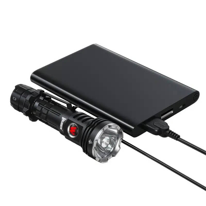 Wuben T600 1400 Lumen 600m Throw Rechargeable LED Tactical Flashlight with 18650 Battery