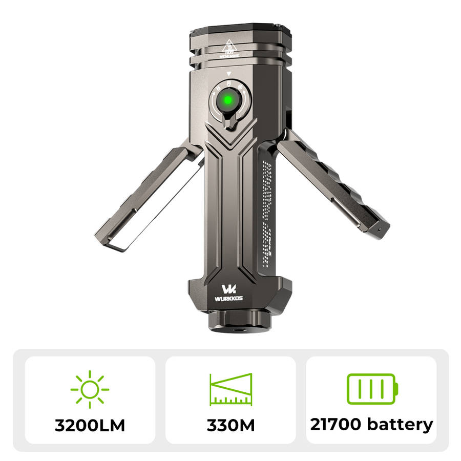 Wurkkos HD02 3200 Lumen 330m Throw Rechargeable LED Flashlight