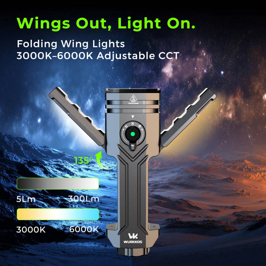 Wurkkos HD02 3200 Lumen 330m Throw Rechargeable LED Flashlight