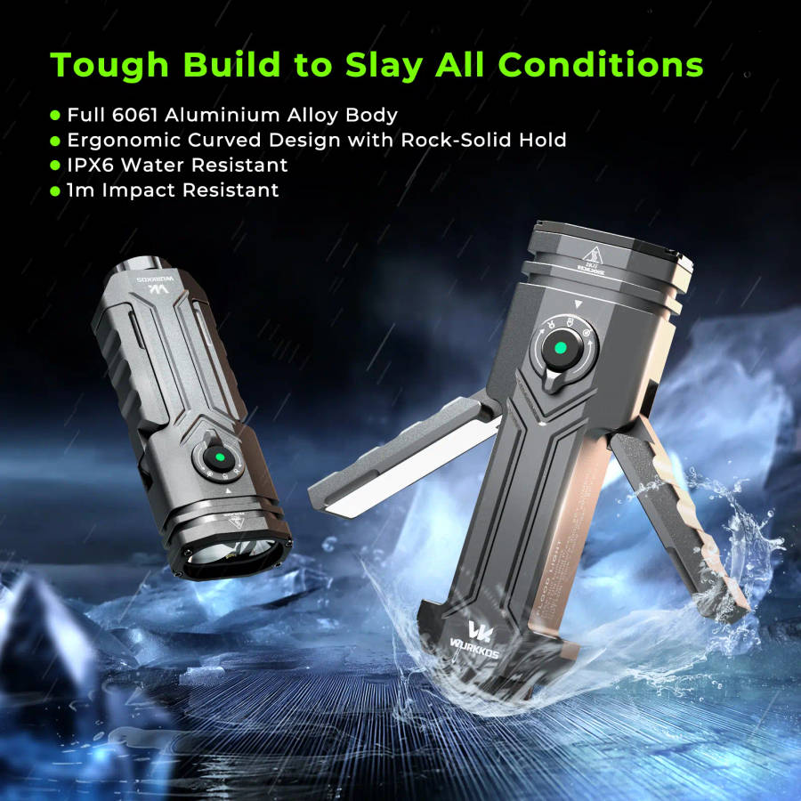 Wurkkos HD02 3200 Lumen 330m Throw Rechargeable LED Flashlight