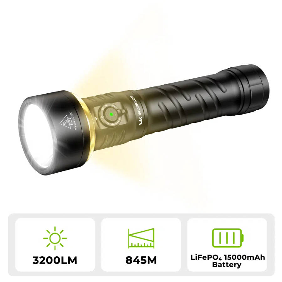 Wurkkos TS27 3200 Lumen 845m Throw RGB Rechargeable LED Flashlight