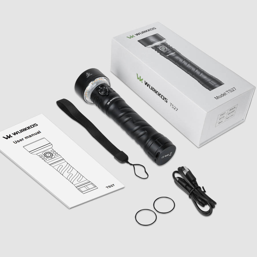Wurkkos TS27 3200 Lumen 845m Throw RGB Rechargeable LED Flashlight