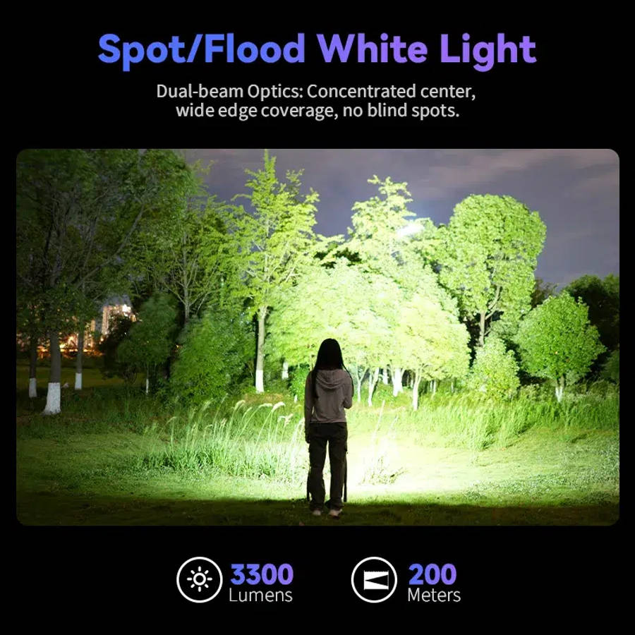 Sofirn SR23 3300 Lumen 200m + 365nm UV Rechargeable Flashlight
