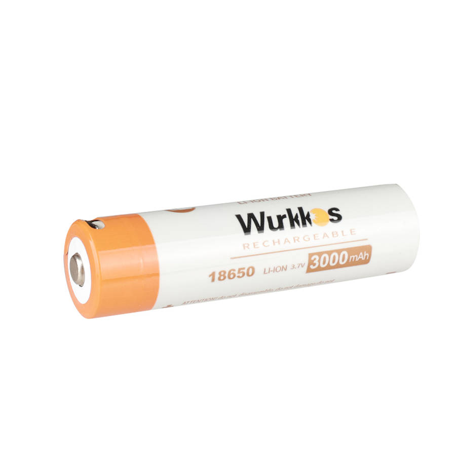 Wurkkos 18650 3000mAh USB Rechargeable Li-ion Battery button- 3.6V Built-in USB Charging Flat-Top...
