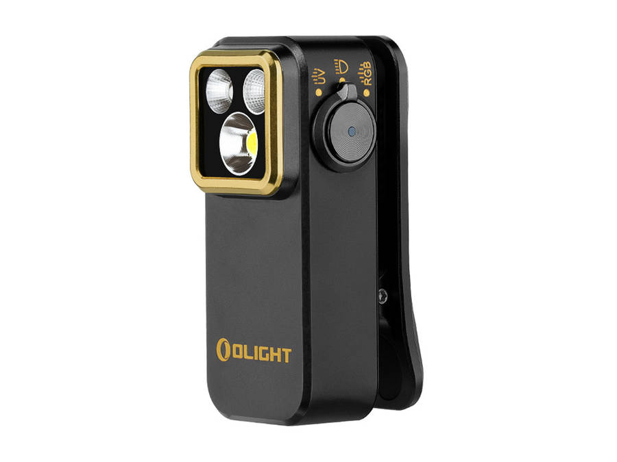 Olight Oclip Pro S 600 Lumens Compact Clip-On EDC Flashlight with White, RGB & 365nm UV Light