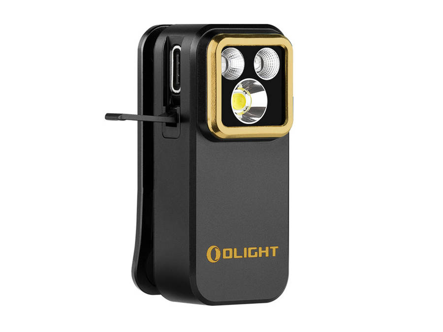 Olight Oclip Pro S 600 Lumens Compact Clip-On EDC Flashlight with White, RGB & 365nm UV Light
