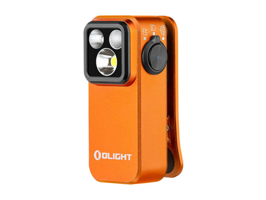 Olight Oclip Pro S 600 Lumens Compact Clip-On EDC Flashlight with White, RGB & 365nm UV Light