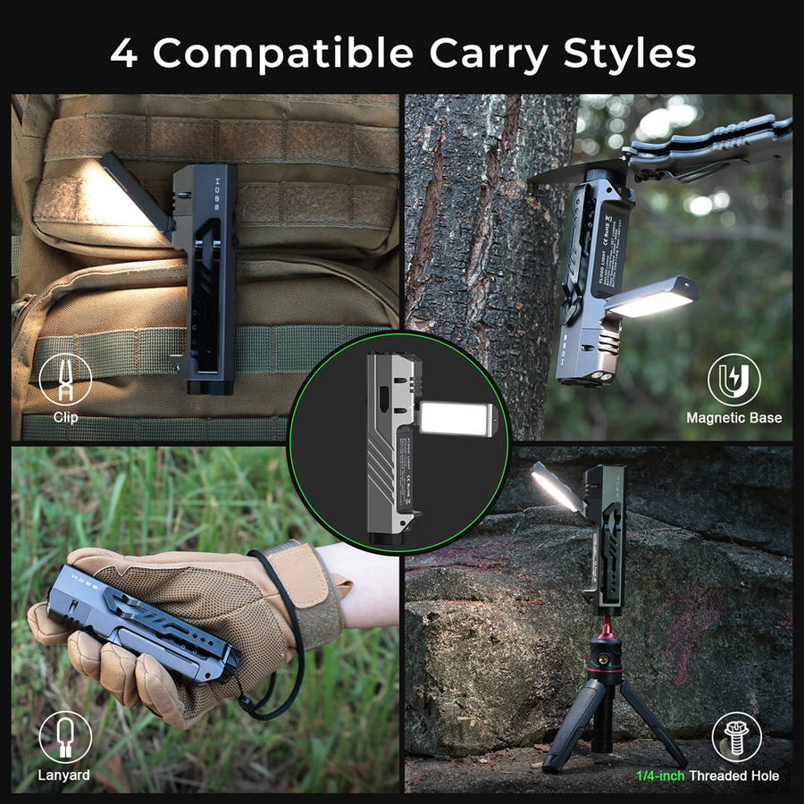 Wurkkos HD05 Foldable 4-in-1 EDC/Work Light  3100 Lumens Spotlight + Rotating Floodlight Wing ...
