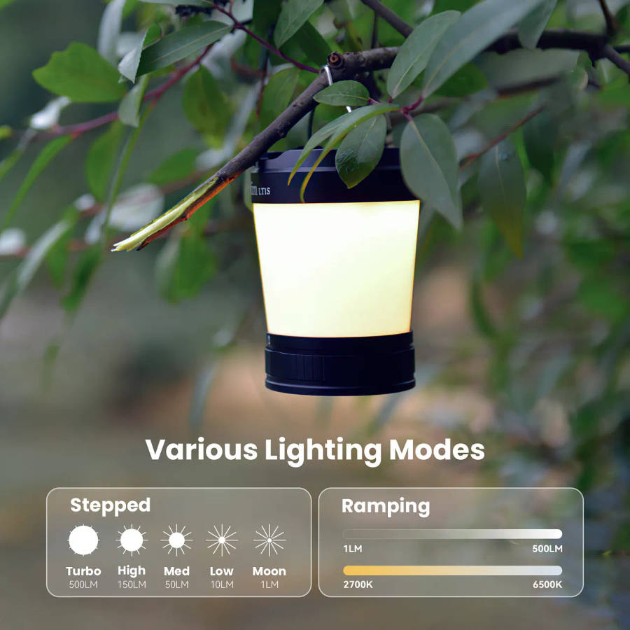 Sofirn LT1S Compact 500 Lumens Variable Tint Lantern  White (2700K6500K) + Red Light, USB-C...