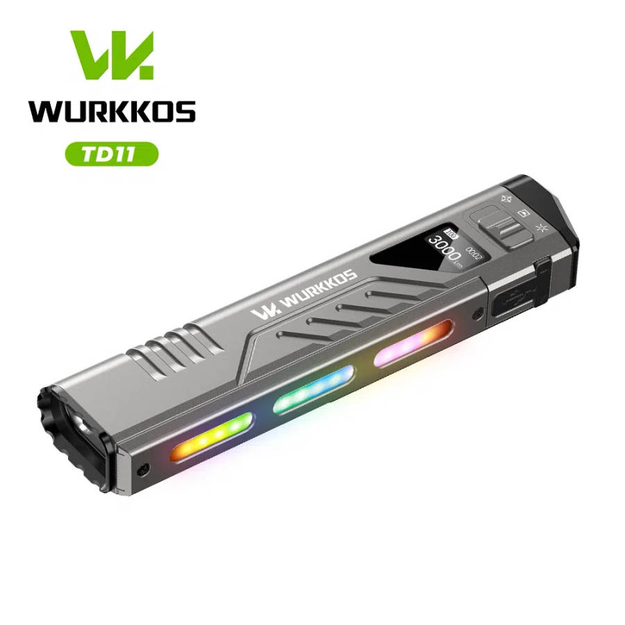 Wurkkos TD11 Smart OLED Tactical Flashlight  3000 Lumens, 320m Throw, Dual Tail Switches + Rea...
