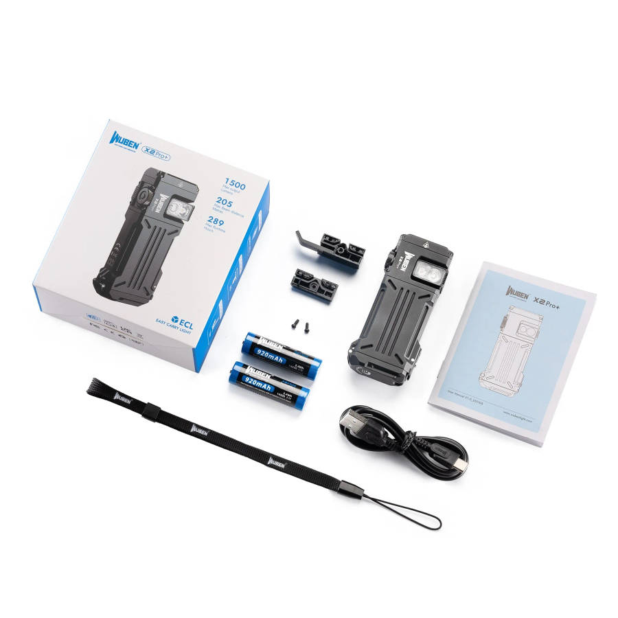 Wuben X2 Pro+ 1500 Lumens Magnetic EDC Tactical Flashlight  Dual Beam with Type-C Charging
