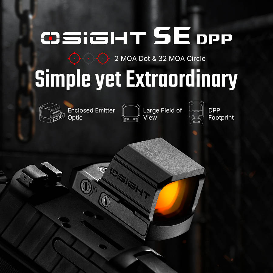 Osight SE DPP Enclosed Red Dot  2 MOA Dot & 32 MOA Circle, DPP Footprint, 23 × 18 mm Window