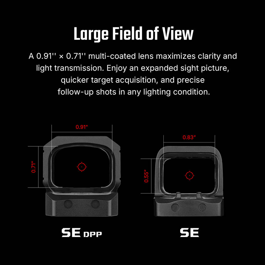 Osight SE DPP Enclosed Red Dot  2 MOA Dot & 32 MOA Circle, DPP Footprint, 23 × 18 mm Window