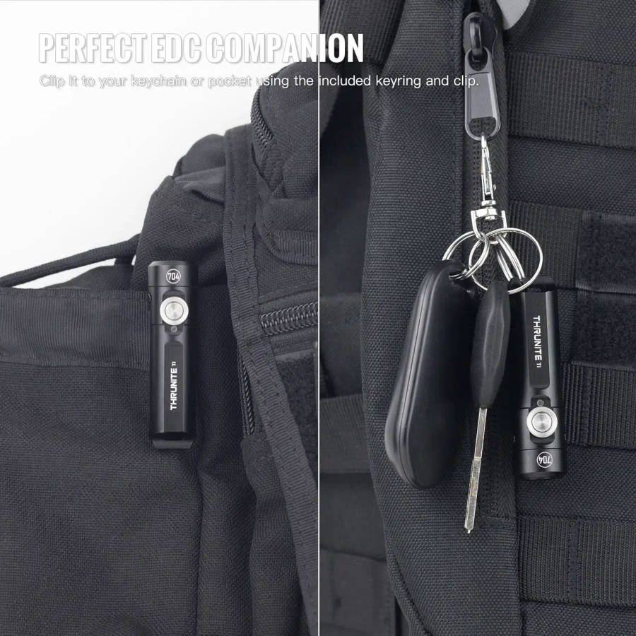 ThruNite Ti Keychain Light  650 Lumens, 105 m, USB-C, Magnetic Tail, Clip