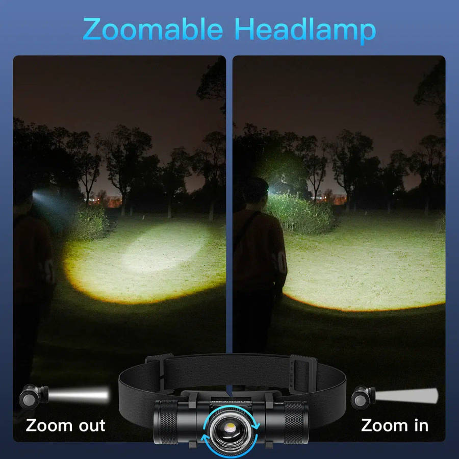 Sofirn HS11 Zoomable Headlamp  630 Lumens, 230 m Throw, USB-C, 18650, Twist Focus