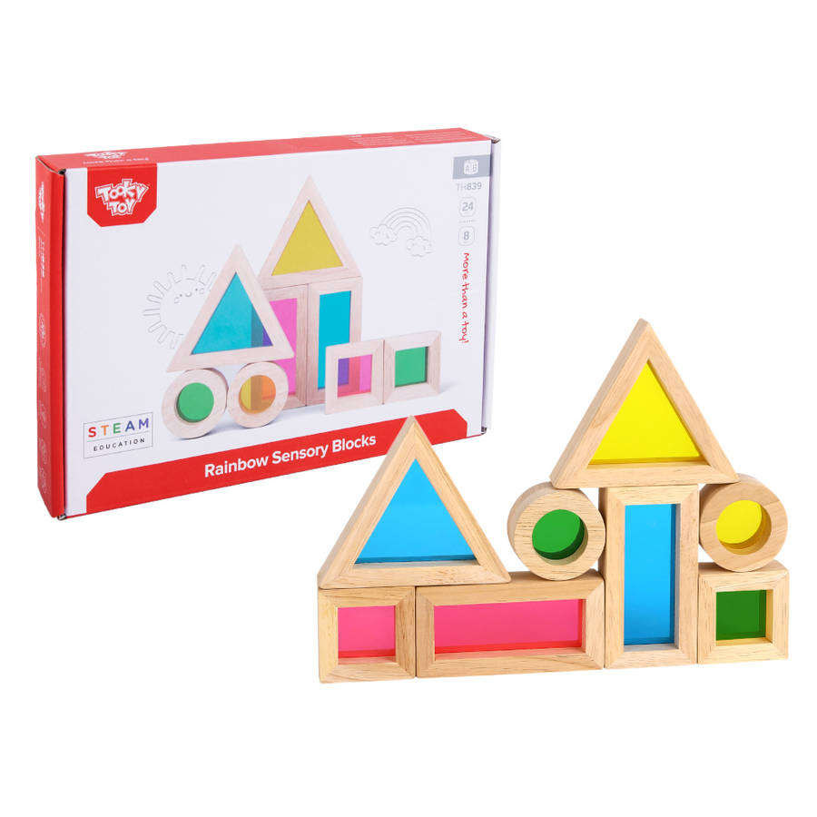 TookyToy - Rainbow Sensory Blocks- Damaged Packaging